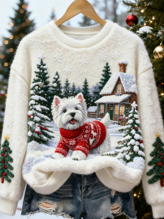 Femeii Retro Animal Crăciun Arta Printa Casual Flannel Top Flannel