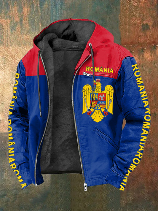 Bărbați România imprimate mânește lungi jacheta Hoodede
