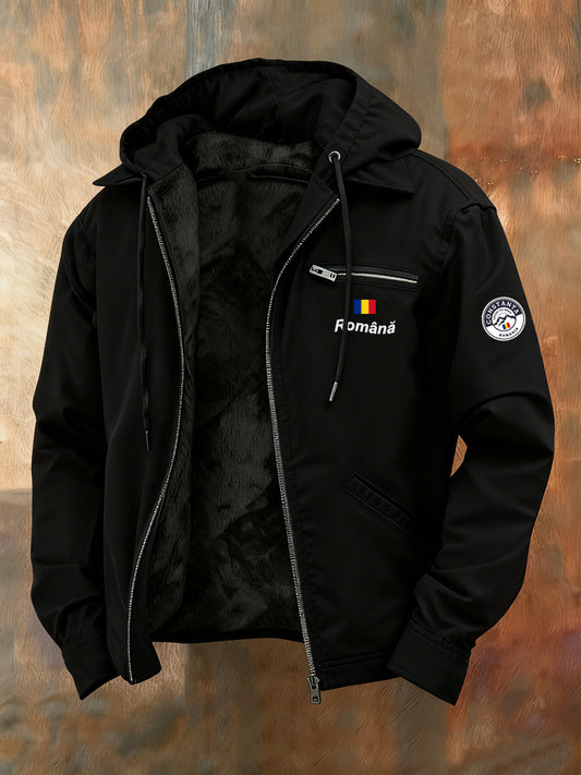 Bărbați Vintage imprimate Casual Hooded Jacket Gros