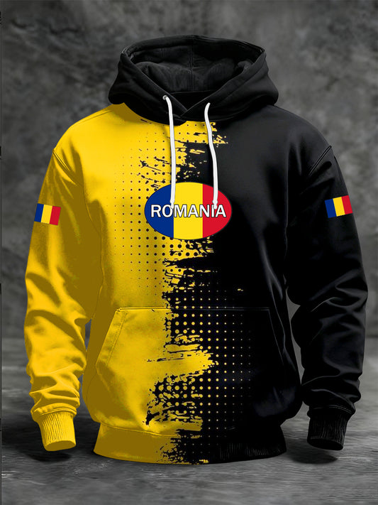 Bărbați România Vafe lung cu hanora cu glugă