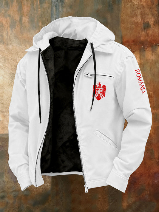 Bărbați Vintage imprimate Casual Hooded Jacket Gros