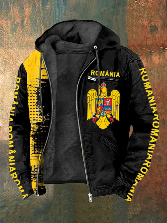 Bărbați România imprimate mânește lungi jacheta Hoodede