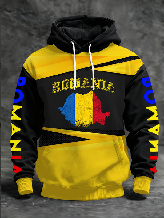 Bărbați România Vafe lung cu hanora cu glugă