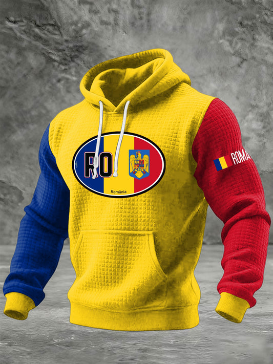 Bărbați România Vafe lung cu hanora cu glugă